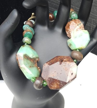 Natural Stone (Chrysoprase) Chocolate Mint Bracelet by Tonnie's Chest