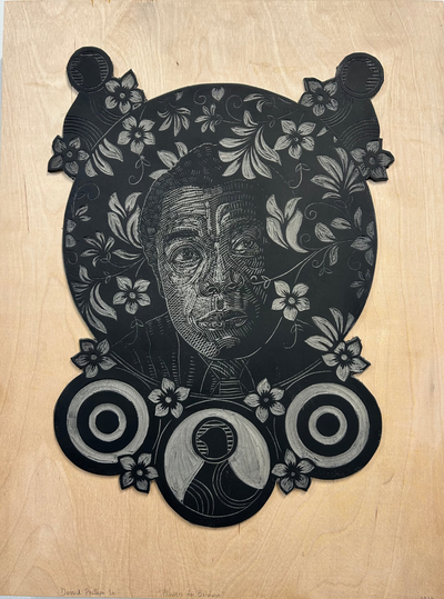 Phillips, Derrick, (Flowers For Baldwin - Linocut Block)