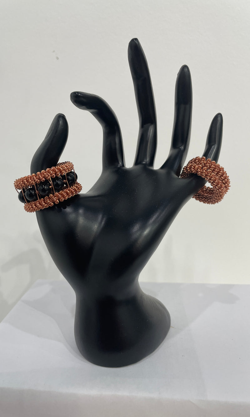Beaded Coil Ring: Onyx by Wynter Bell