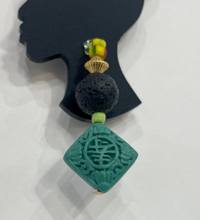 Black Jeweled Silhouette Brooch by Takara