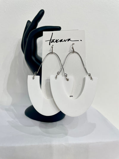 Hooped Earrings by Takara (White)