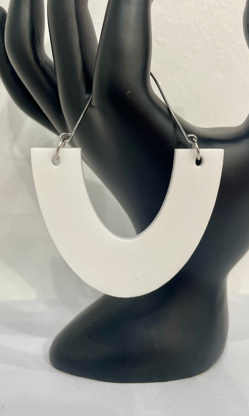 Hooped Earrings by Takara (White)