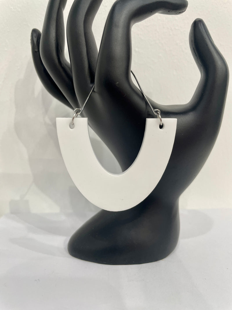 Hooped Earrings by Takara (White)