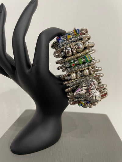 Safety Pin Bracelets by K. Joy Peters (Multi-Color with Charms)