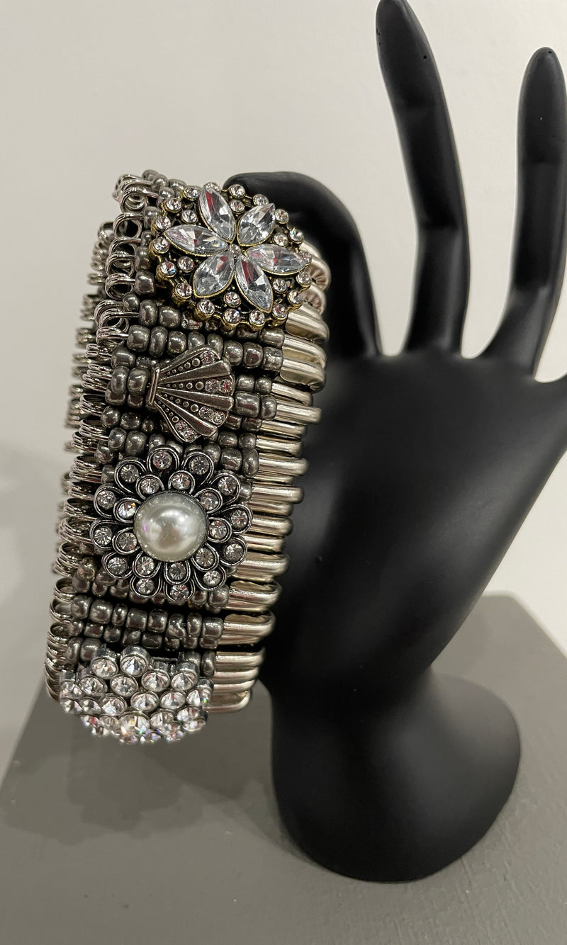 Safety Pin Bracelets by K. Joy Peters (Floral)
