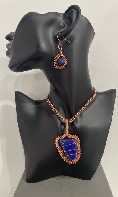 Copper Chain Necklace: Lapis Lazuli by Wynter Bell