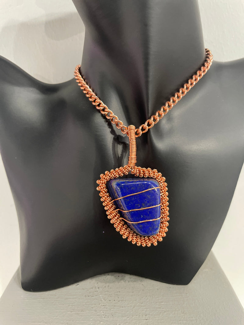 Copper Chain Necklace: Lapis Lazuli by Wynter Bell