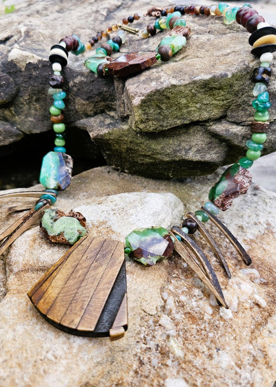 Natural Stone (Chrysoprase) Chocolate Mint Necklace by Tonnie's Chest