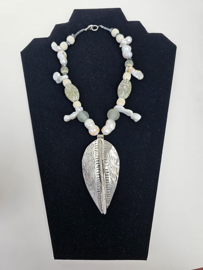Natural Stone Beaded Necklace by Tonnie's Chest