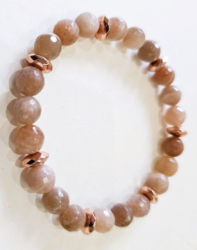 Natural Stone (Faceted Moonstone) bracelet by Tonnie&