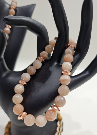 Natural Stone (Faceted Moonstone) bracelet by Tonnie's Chest