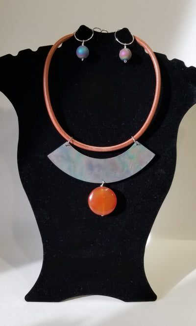 Necklace Set: Handmade Titanium, Silver and Carnelian by Cordelia Stewart