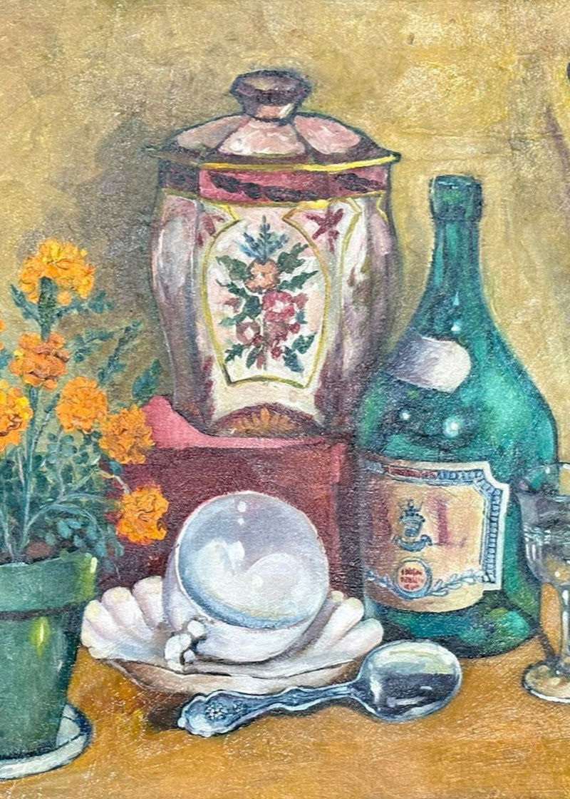Carter, Albert, (Still Life With Canister & Flowers)