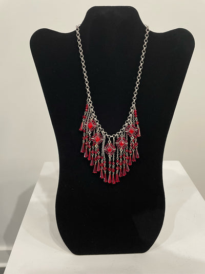 Red Glass Beaded Necklace