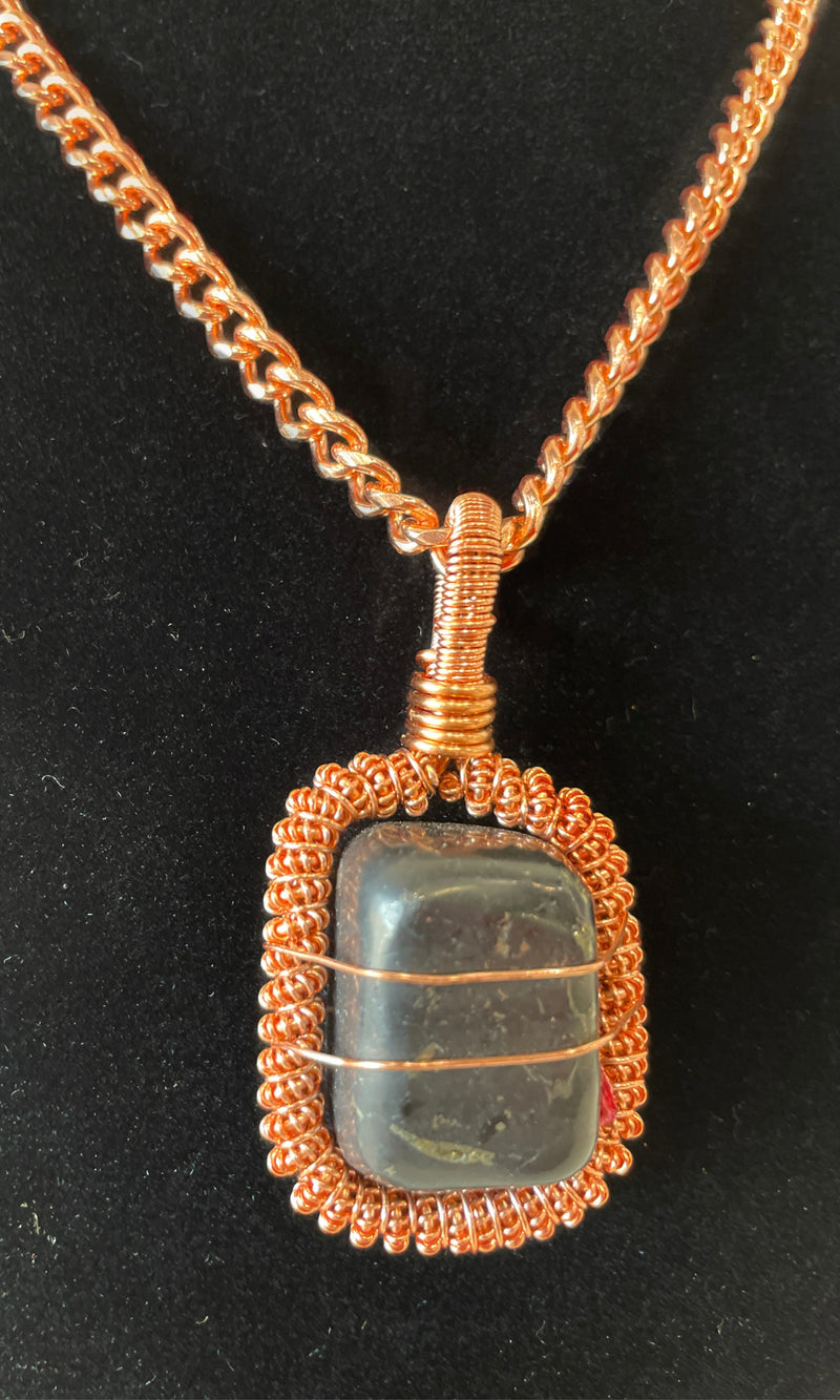Copper Chain Necklace: Black Shungite by Wynter Bell