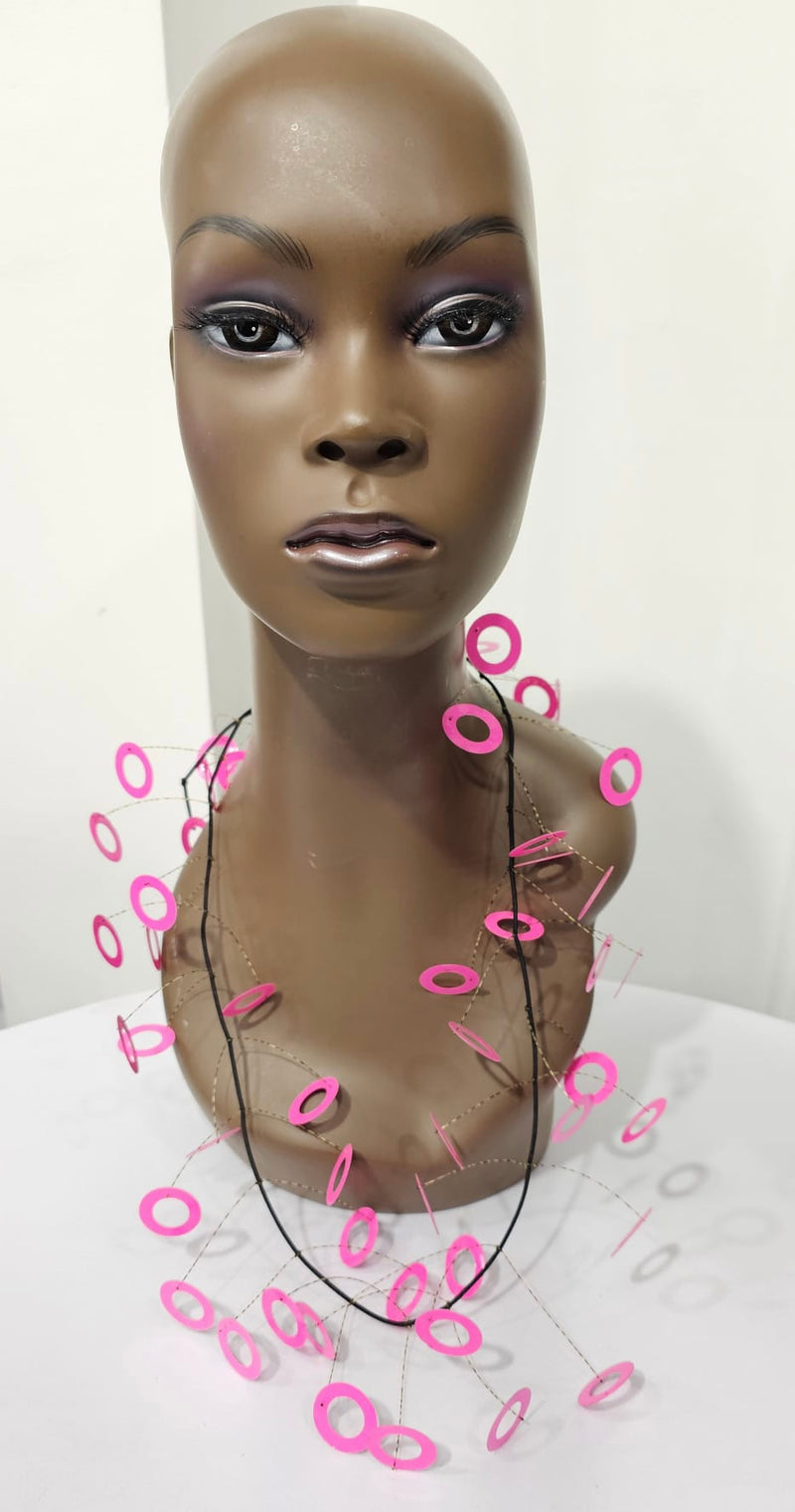Kinetic Necklace, Pink Circle by Takara
