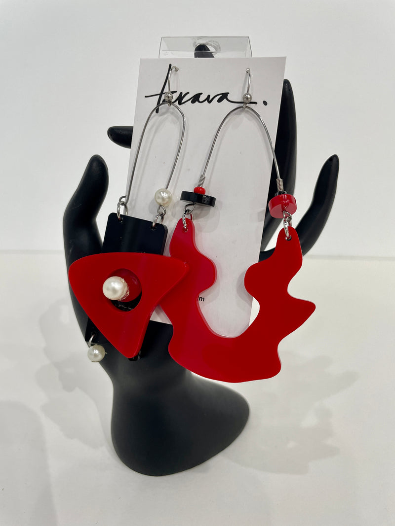 Earring Set: Red and Black (Takara)