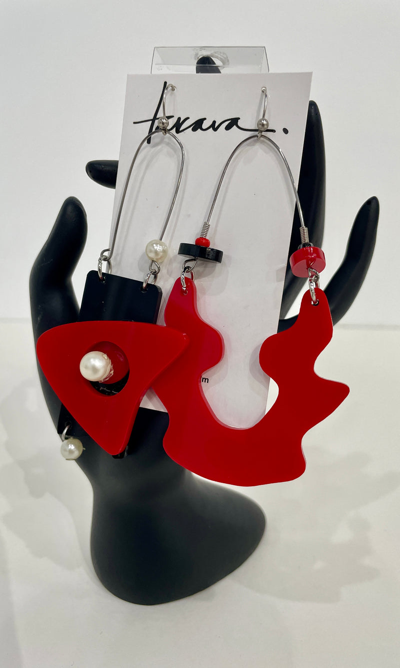 Earring Set: Red and Black (Takara)