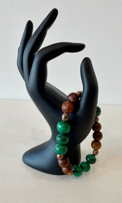Beaded Bracelet: Green Malachite by Wynter Bell