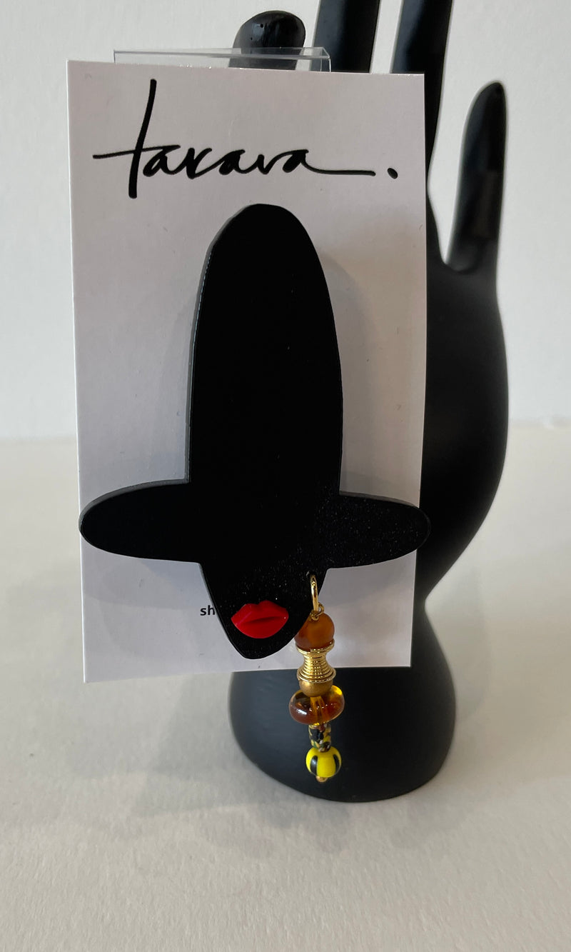 Badu Brooch by Takara (Red and Black)