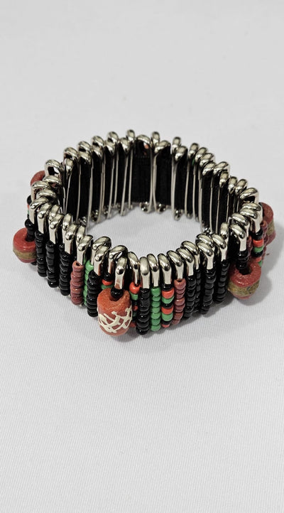 Safety Pin Bracelets by K. Joy Peters (Black, Red, Green)