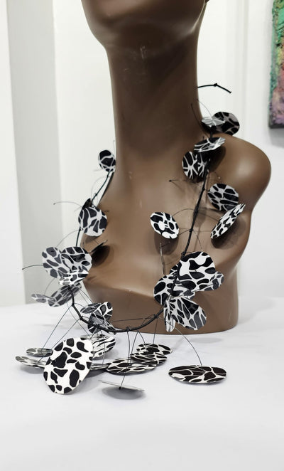 Kinetic Necklace, Black and White by Takara