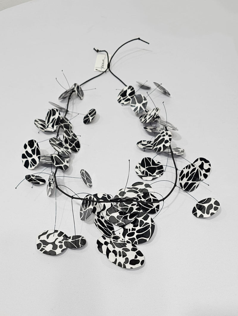 Kinetic Necklace, Black and White by Takara
